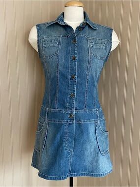 Suzy Shier Y2K Vintage Super Cute Denim Mini Dress Women’s Size Small